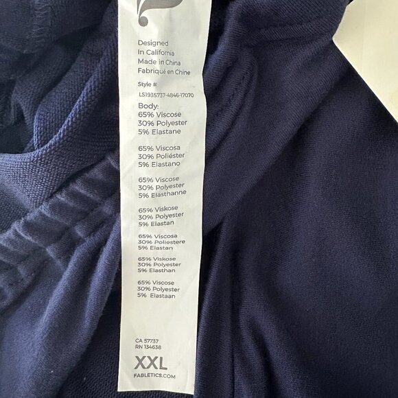 Fabletics Monica Cinched Pullover Navy Blue Long Sleeve Size XXL NWT - Picture 8 of 8
